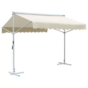  krémszínű szabadon álló napellenző 3 x 3 m