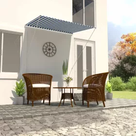  feltekerhető kék és fehér napellenző 150 x 150 cm