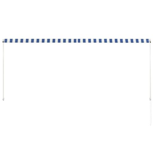  feltekerhető kék és fehér napellenző 300 x 150 cm