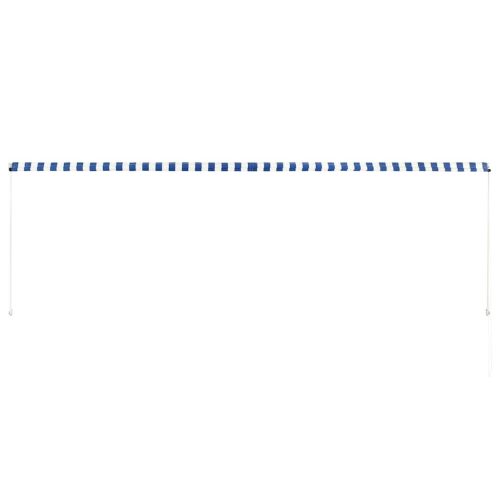  feltekerhető kék és fehér napellenző 400 x 150 cm