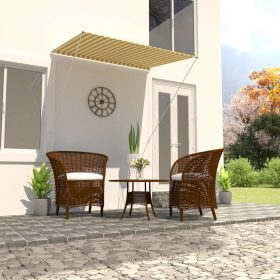  feltekerhető sárga és fehér napellenző 150 x 150 cm