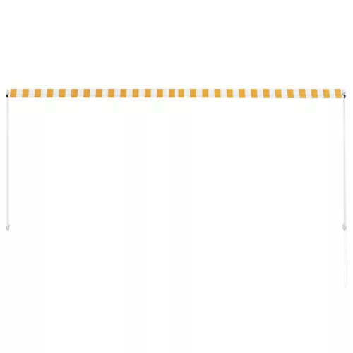  feltekerhető sárga és fehér napellenző 300 x 150 cm