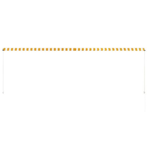  feltekerhető sárga és fehér napellenző 400 x 150 cm