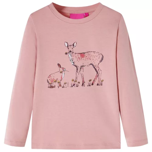 Rózsaszín hosszú ujjú gyerekpóló 128