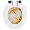  tengeri csillag mintás MDF WC-ülőke lassan csukódó fedéllel