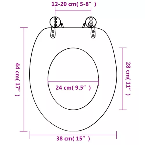  tengeri csillag mintás MDF WC-ülőke lassan csukódó fedéllel