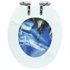  delfinmintás MDF WC-ülőke lassan csukódó fedéllel