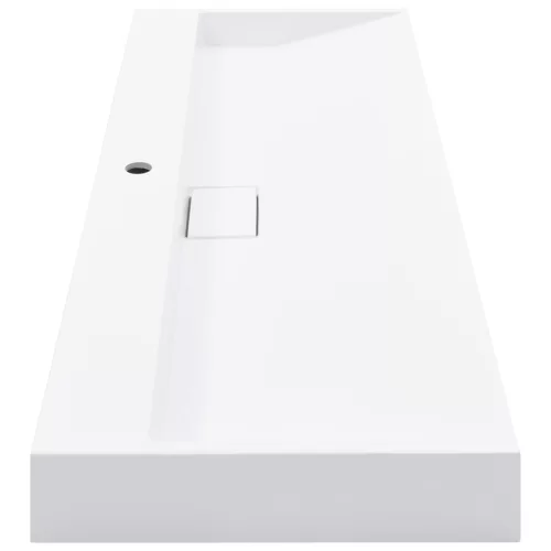  fehér ásványöntvény/márványöntvény mosdókagyló 120x46x11 cm