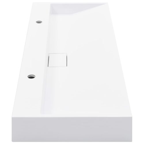  fehér ásványöntvény/márványöntvény mosdókagyló 120x46x11 cm