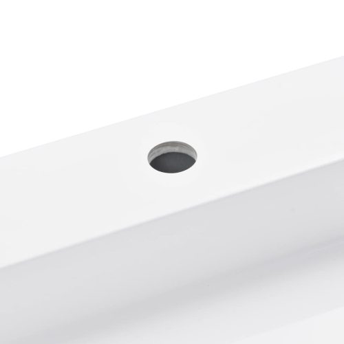  fehér ásványöntvény/márványöntvény mosdókagyló 120x46x11 cm