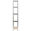  3 db 5 szintes ezüstszínű acél és szerelt fa polc