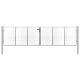  ezüstszínű horganyzott acél kertkapu 415 x 150 cm