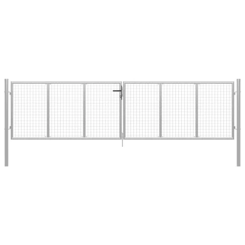  ezüstszínű horganyzott acél kertkapu 415 x 150 cm