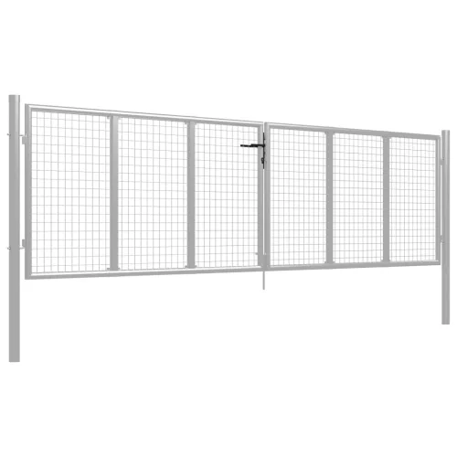  ezüstszínű horganyzott acél kertkapu 415 x 150 cm