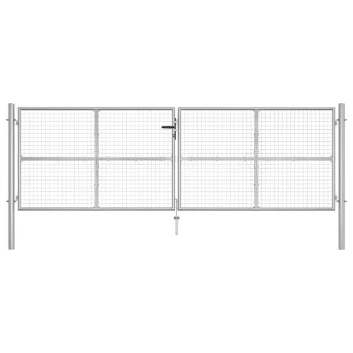  ezüstszínű horganyzott acél kertkapu 415 x 175 cm