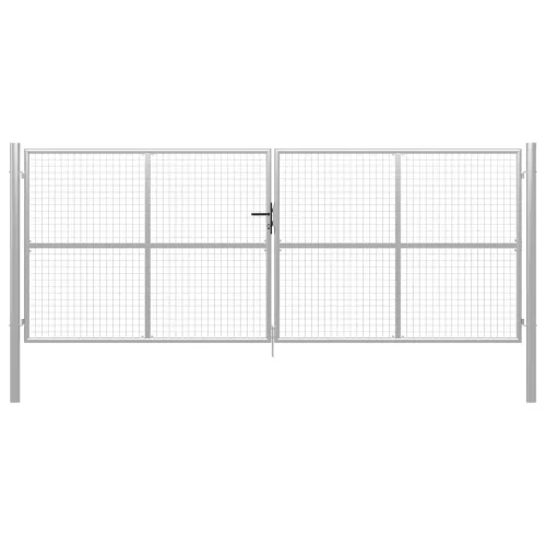  ezüstszínű horganyzott acél kertkapu 415 x 200 cm