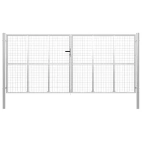 ezüstszínű horganyzott acél kertkapu 415 x 250 cm