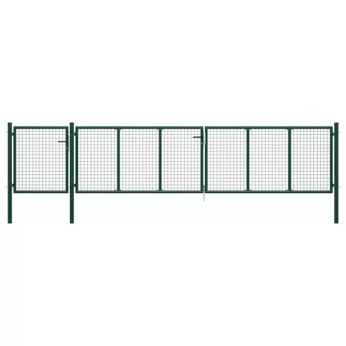  zöld acél kertkapu 500 x 100 cm