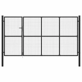  antracit színű acél kerti kapu 350 x 150 cm