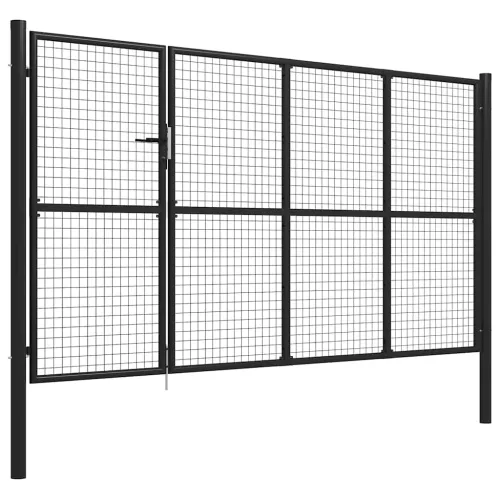  antracit színű acél kerti kapu 350 x 150 cm