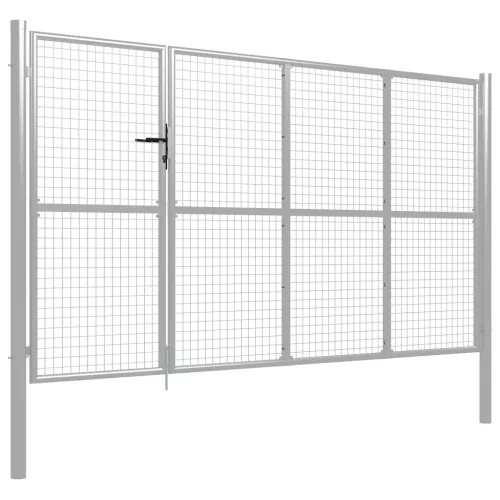  ezüstszínű acél kertkapu 350 x 150 cm