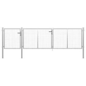  ezüstszínű acél kertkapu 400 x 75 cm