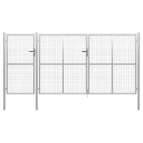  ezüstszínű acél kertkapu 400 x 150 cm