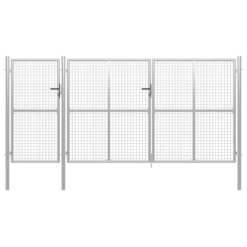  ezüstszínű acél kertkapu 400 x 150 cm