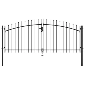    dupla ajtós lándzsahegy tetejű kerítéskapu 300 x 150 cm