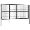  antracitszürke acél kertkapu póznákkal 350 x 120 cm