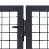  antracitszürke acél kertkapu póznákkal 350 x 120 cm