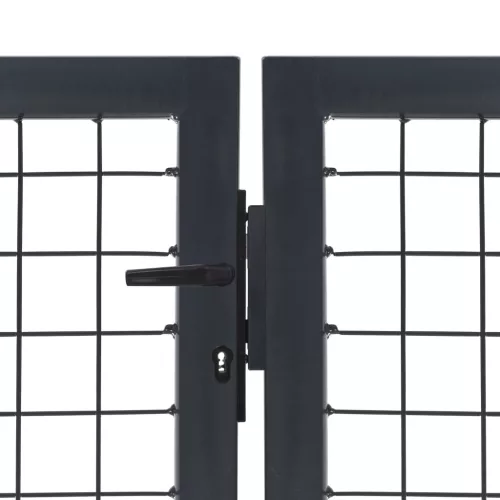  antracitszürke acél kertkapu póznákkal 350 x 120 cm