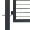  antracitszürke acél kertkapu póznákkal 350 x 120 cm