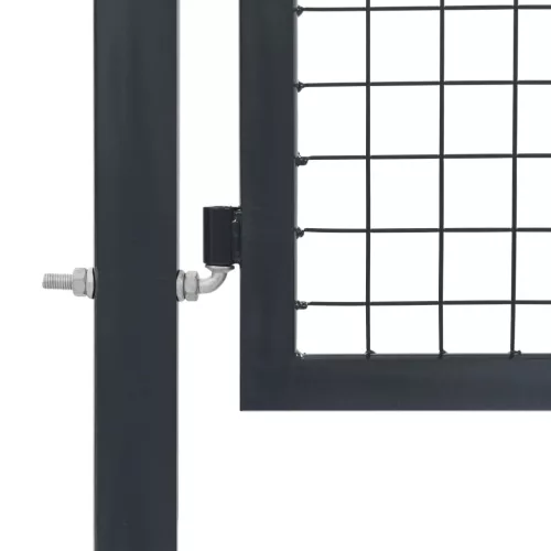  antracitszürke acél kertkapu póznákkal 350 x 120 cm