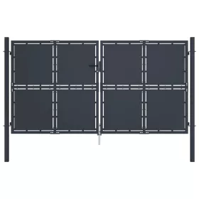  antracitszürke acél kertkapu 300 x 200 cm