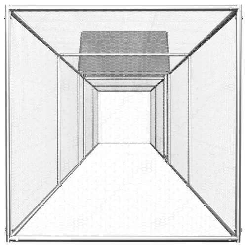 horganyzott acél tyúkól 9 x 1 x 1,5 m