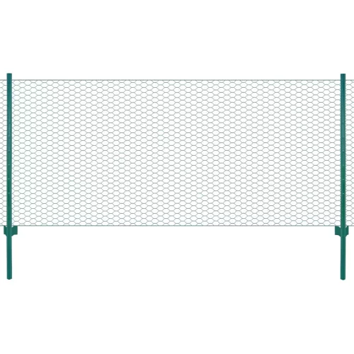  zöld acél drótháló kerítés tartóoszlopokkal 25 x 0,5 m