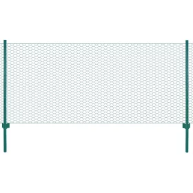  zöld acél drótkerítés tartóoszlopokkal 25 x 1 m
