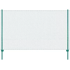  zöld acél drótkerítés tartóoszlopokkal 25 x 2 m