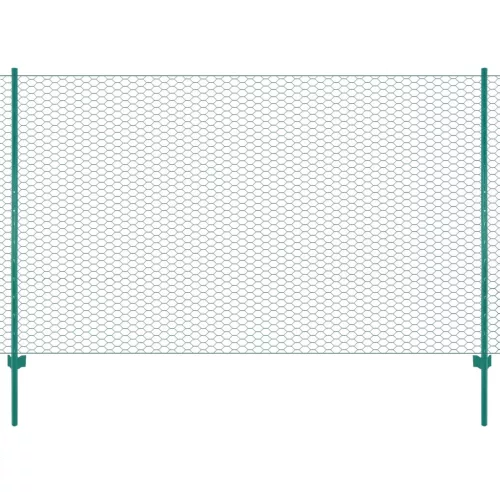  zöld acél drótkerítés tartóoszlopokkal 25 x 2 m