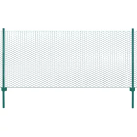  zöld acél drótkerítés tartóoszlopokkal 25 x 1 m