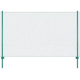  zöld acél drótkerítés tartóoszlopokkal 25 x 2 m