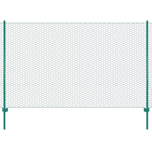  zöld acél drótkerítés tartóoszlopokkal 25 x 2 m
