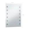  LED-es fürdőszobai falitükör 60 x 80 cm