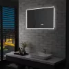  LED-es tükör érintésérzékelővel és időkijelzővel 100 x 60 cm