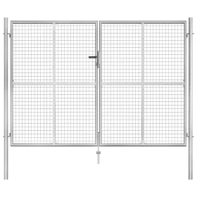  ezüstszínű horganyzott acél kertkapu 306 x 225 cm