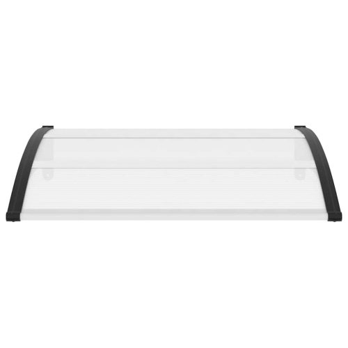  fekete és átlátszó polikarbonát ajtóelőtető 120 x 75 cm