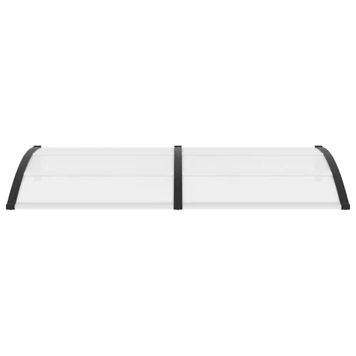  fekete és átlátszó polikarbonát ajtóelőtető 200 x 75 cm