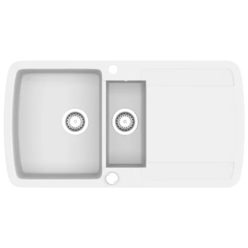  fehér, kétmedencés gránit mosogatótálca