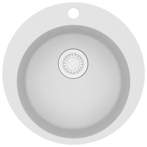  fehér, egymedencés kerek gránit mosogatótálca
